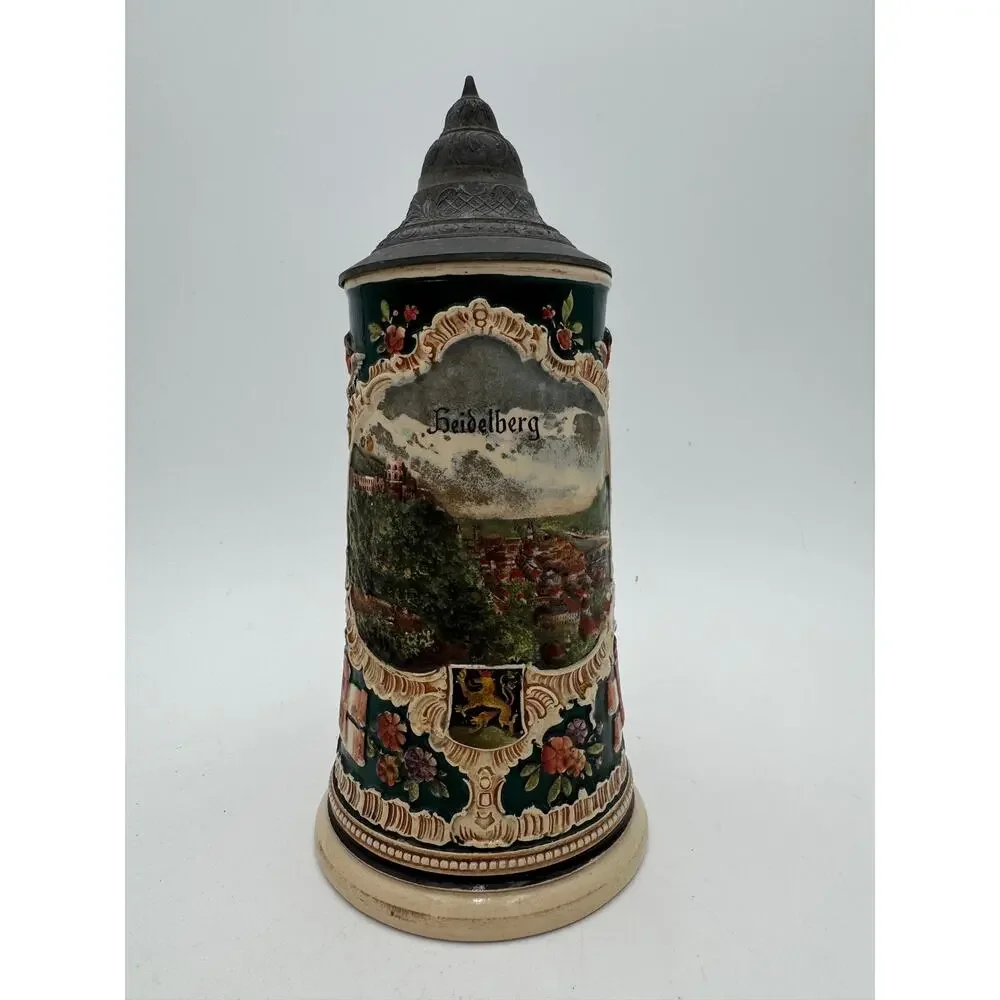 Vintage Beer Stein Marzi & Remi Heidelberg Panorama 0.5L